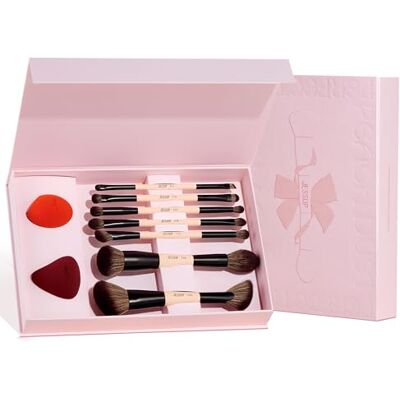 Jessup Set Pinceaux Maquillage avec Éponge Maquillage,7pcs Pinceaux Maquillages Double Embout pour Fond de Teint Contour Surligneur Anti-cernes Kit Pinceau avec Coffret Cadeau,T506 Jessup Set Pinceaux Maquillage avec Éponge Maquillage,7pcs Pinceaux Maquillages Double Embout pour Fond de Teint Contour Surligneur Anti-cernes Kit Pinceau avec Coffret Cadeau,T506