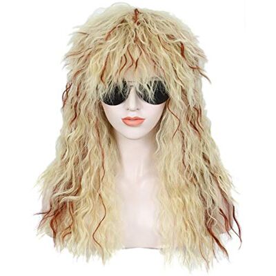 Linfairy Perruque disco bouclée style années 80 pour Halloween (blond marron) Linfairy Perruque disco bouclée style années 80 pour Halloween (blond marron)