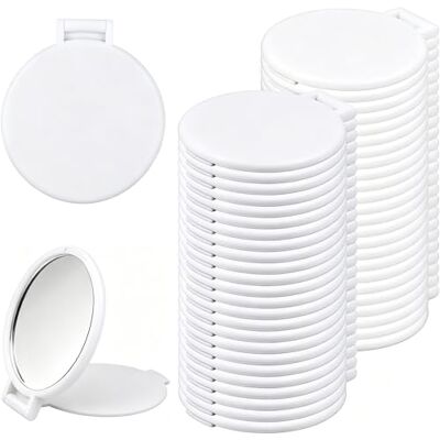 LaoSShu 50 Pièces Mini Miroir Pliant En Vrac, Miroir de Maquillage Compact, Petit Miroir Rose Portable Rond Maquillage Pliant Poche Accessoires de Voyage for Sac à Main(White) LaoSShu 50 Pièces Mini Miroir Pliant En Vrac, Miroir de Maquillage Compact, Petit Miroir Rose Portable Rond Maquillage Pliant Poche Accessoires de Voyage for Sac à Main(White)