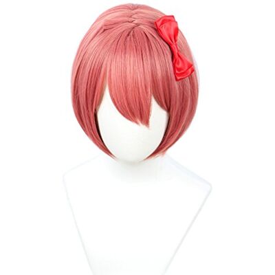Linfairy Perruque d'Halloween pour femme avec nœud rouge Linfairy Perruque d'Halloween pour femme avec nœud rouge