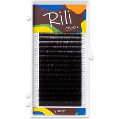 LOVELY Rili Choco Extensions Cils Brun Foncé Mix D Curl, 0.07mm, 8-15mm, 16 lignes Cils synthétiques pro pour stylistes ciliaires LOVELY Rili Choco Extensions Cils Brun Foncé Mix D Curl, 0.07mm, 8-15mm, 16 lignes Cils synthétiques pro pour stylistes ciliaires