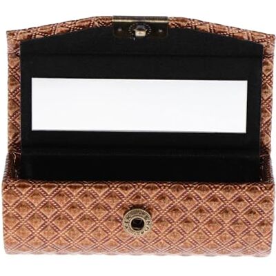 AOEGBY Étui à rouge à lèvres parfait pour sac à main, pochette, pochette – Format de poche – Livré avec un petit miroir de 7,2 x 1,8 cm, marron, One Size AOEGBY Étui à rouge à lèvres parfait pour sac à main, pochette, pochette – Format de poche – Livré avec un petit miroir de 7,2 x 1,8 cm, marron, One Size