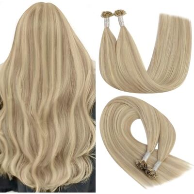 YoungSee Extension Cheveux Keratine Blonde 20 Pouces Extension Keratine Blonde Highlight Le Blond Cendré avec Le Blond Décoloré Extension a Chaud Naturel Long 50 cm 50g/50brins YoungSee Extension Cheveux Keratine Blonde 20 Pouces Extension Keratine Blonde Highlight Le Blond Cendré avec Le Blond Décoloré Extension a Chaud Naturel Long 50 cm 50g/50brins