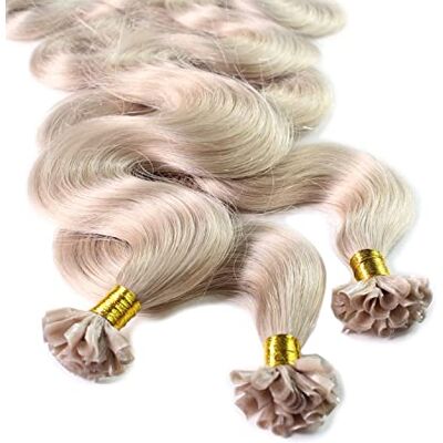 hair2heart Extensions de cheveux humains ondulés #10/1-200 mèches 0,5 g 40 cm Blond clair Cendre hair2heart Extensions de cheveux humains ondulés #10/1-200 mèches 0,5 g 40 cm Blond clair Cendre
