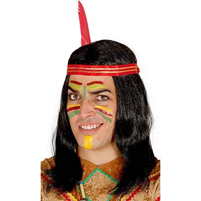 FIESTAS GUIRCA GUI Perruque Indien avec Plume FIESTAS GUIRCA GUI Perruque Indien avec Plume