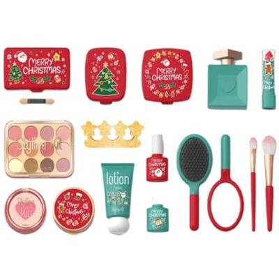 Serena&Jewel Christmas Special Edition Pretend Makeup Kit, Kids Play Cosmetics Set avec accessoires de beauté, Holiday Theme Toy Makeup Collection pour filles Age 3 4 5 6 7,8 Serena&Jewel Christmas Special Edition Pretend Makeup Kit, Kids Play Cosmetics Set avec accessoires de beauté, Holiday Theme Toy Makeup Collection pour filles Age 3 4 5 6 7,8