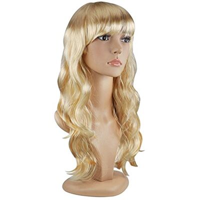 TRIXES 50 cm Lange Blonde Pruik met Pony Kostuumaccessoire Volwassen kostuumaccessoire voor vrijgezellenfeest, Halloween, cosplay, feesten & comedy-evenementen TRIXES 50 cm Lange Blonde Pruik met Pony Kostuumaccessoire Volwassen kostuumaccessoire voor vrijgezellenfeest, Halloween, cosplay, feesten & comedy-evenementen