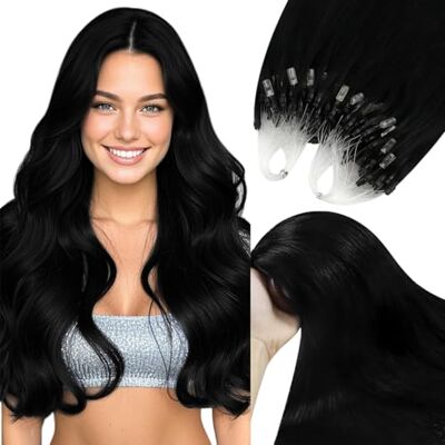 YoungSee Extension Cheveux Micro Ring Noir 18 Pouces 45 cm Extension Anneaux Cheveux Remy Lisse Noir Extension Froid Cheveux Humain Easy Loop Noir Extension a Froid Chatain 50Brin/50G YoungSee Extension Cheveux Micro Ring Noir 18 Pouces 45 cm Extension Anneaux Cheveux Remy Lisse Noir Extension Froid Cheveux Humain Easy Loop Noir Extension a Froid Chatain 50Brin/50G