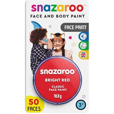 Snazaroo Peinture Pour Visage et le Corps, Maquillage Pour Visage et Déguisement, Pour Enfants et Adults,Fard Blister 18 ML, Couleur Rouge Vif Snazaroo Peinture Pour Visage et le Corps, Maquillage Pour Visage et Déguisement, Pour Enfants et Adults,Fard Blister 18 ML, Couleur Rouge Vif