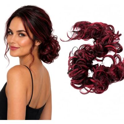 CAISHA XXL Postiche Choucho Avoir Les Cheveux Relevés Volumineux Bouclé Chignon Mélange Brun Foncé Rouge HW41 CAISHA XXL Postiche Choucho Avoir Les Cheveux Relevés Volumineux Bouclé Chignon Mélange Brun Foncé Rouge HW41