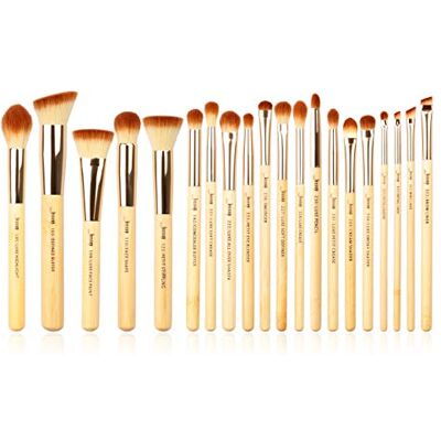 Jessup Lot de 20 pinceaux de maquillage professionnels en bambou T145 Jessup Lot de 20 pinceaux de maquillage professionnels en bambou T145