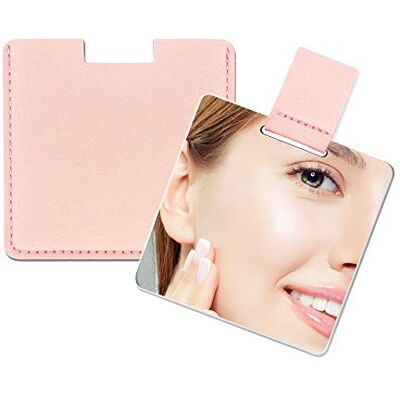 Fixleren Petit Miroir Ultra-fin, en Acier Inoxydable Incassable, Avec étui en Cuir PU, Facile à Transporter. Il Peut être Utilisé Comme Miroir Maquillage, Miroir de Poche, Miroir Portable. Fixleren Petit Miroir Ultra-fin, en Acier Inoxydable Incassable, Avec étui en Cuir PU, Facile à Transporter. Il Peut être Utilisé Comme Miroir Maquillage, Miroir de Poche, Miroir Portable.