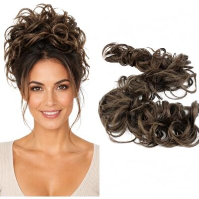 CAISHA XXL Postiche Choucho Avoir Les Cheveux Relevés Volumineux Bouclé Chignon Marron HW23 CAISHA XXL Postiche Choucho Avoir Les Cheveux Relevés Volumineux Bouclé Chignon Marron HW23