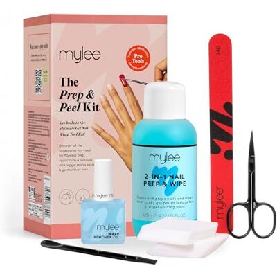 MYLEE Prep & Peel Kit de pellicules en gel pour ongles – Outils professionnels pour une application et un retrait sans couture – Comprend de l'huile dissolvante, des ciseaux, une lime à ongles, un MYLEE Prep & Peel Kit de pellicules en gel pour ongles – Outils professionnels pour une application et un retrait sans couture – Comprend de l'huile dissolvante, des ciseaux, une lime à ongles, un
