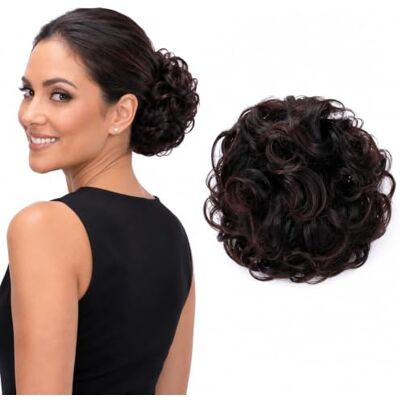 CAISHA Chignon Postiche Tresse Chignon Chignon Hepburn Attache Cheveux Chignons Mélange Brun Foncé HK110 CAISHA Chignon Postiche Tresse Chignon Chignon Hepburn Attache Cheveux Chignons Mélange Brun Foncé HK110