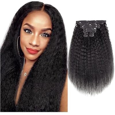 2WFYJNITP Extensions de cheveux tendance 10 pcs Kinky Straight Clip dans les Extensions de Cheveux Vrais Humains ins Naturel Noir Double Trame for Femmes 120g sur Douceur(12inches) 2WFYJNITP Extensions de cheveux tendance 10 pcs Kinky Straight Clip dans les Extensions de Cheveux Vrais Humains ins Naturel Noir Double Trame for Femmes 120g sur Douceur(12inches)