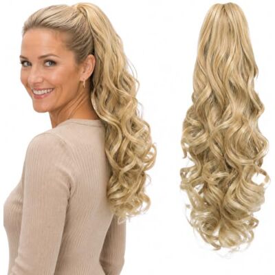 CAISHA 50cm Postiche Natte Queue De Cheval Extensions Avec 2 Bandes De Cheveux Bouclés Mélange Blond Clair HC5a-1 CAISHA 50cm Postiche Natte Queue De Cheval Extensions Avec 2 Bandes De Cheveux Bouclés Mélange Blond Clair HC5a-1