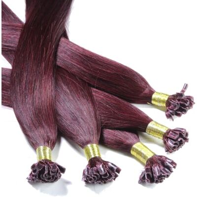 hair2heart Lot de 25 extensions capillaires lisses 1 g 60 cm 55/65 Marron clair Violet intense Acajou hair2heart Lot de 25 extensions capillaires lisses 1 g 60 cm 55/65 Marron clair Violet intense Acajou