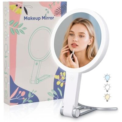 Mapille Miroir Grossissant Lumineux 30X/1X avec 64LED Double Face Rechargeable Maquilleur Pliable Éclairage pour Maquillage, Salle de Bain, Voyage, Bureau Mapille Miroir Grossissant Lumineux 30X/1X avec 64LED Double Face Rechargeable Maquilleur Pliable Éclairage pour Maquillage, Salle de Bain, Voyage, Bureau