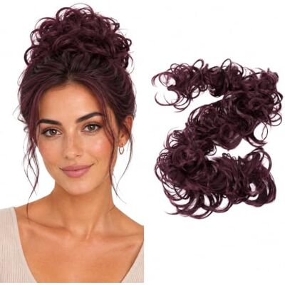 CAISHA XXL Postiche Choucho Avoir Les Cheveux Relevés Volumineux Bouclé Chignon Brun-Rouge HW10 CAISHA XXL Postiche Choucho Avoir Les Cheveux Relevés Volumineux Bouclé Chignon Brun-Rouge HW10