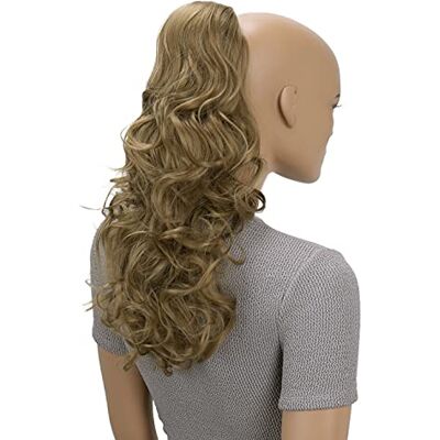 CAISHA Postiche 45 cm Extensions De Cheveux En Queue De Cheval Ondulé Fermeture Par Cordon Résistant à La Chaleur Blond Foncé PH24 CAISHA Postiche 45 cm Extensions De Cheveux En Queue De Cheval Ondulé Fermeture Par Cordon Résistant à La Chaleur Blond Foncé PH24