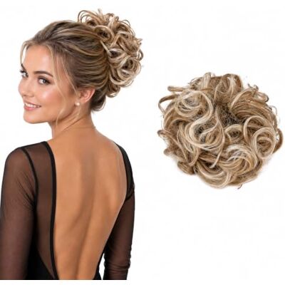 CAISHA Chignon Postiche Tresse Chignon Chignon Hepburn Attache Cheveux Chignons Mélange Blond HK112 CAISHA Chignon Postiche Tresse Chignon Chignon Hepburn Attache Cheveux Chignons Mélange Blond HK112