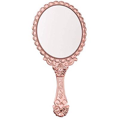KABAKE Miroir de poche, miroir portable avec poignée, petit paquet de voyage, miroir compact, miroir de maquillage décoratif vintage pour filles et femmes (# or rose) KABAKE Miroir de poche, miroir portable avec poignée, petit paquet de voyage, miroir compact, miroir de maquillage décoratif vintage pour filles et femmes (# or rose)