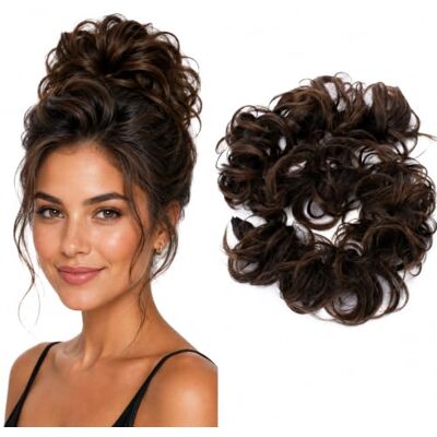 CAISHA XXL Postiche Choucho Avoir Les Cheveux Relevés Volumineux Bouclé Chignon Marron HW24 CAISHA XXL Postiche Choucho Avoir Les Cheveux Relevés Volumineux Bouclé Chignon Marron HW24