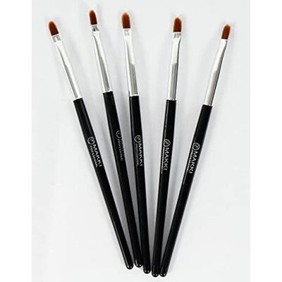 Makki Lot de 5 pinceaux applicateurs à pointe incurvée pour teinture de cils, sourcils et permanente de cils Makki Lot de 5 pinceaux applicateurs à pointe incurvée pour teinture de cils, sourcils et permanente de cils