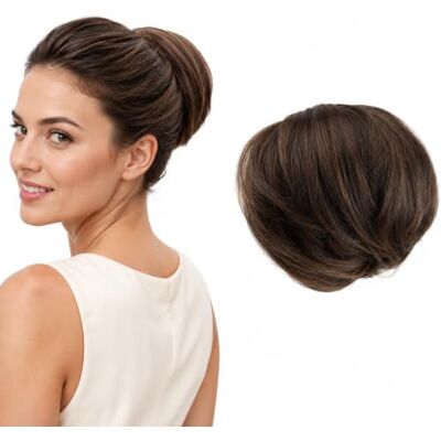 CAISHA Chignon Postiche Tresse Chignon Hepburn Attache Cheveux Chignons Mélange Marron HD19 CAISHA Chignon Postiche Tresse Chignon Hepburn Attache Cheveux Chignons Mélange Marron HD19