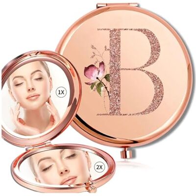 WEOKDFHA Miroir de maquillage compact grossissant Miroir rond double face en métal Portable Verre compact Miroir à main (couleur B) WEOKDFHA Miroir de maquillage compact grossissant Miroir rond double face en métal Portable Verre compact Miroir à main (couleur B)