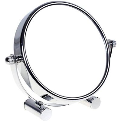 HIMRY Miroir de Maquillage/Miroir cosmétique, pivotant à 360 °, Double Face : Normal et grossissement x5.Miroir sur Pied, Miroir Rasage, Miroir Salle de Bain, chromé, KXD3104–5X HIMRY Miroir de Maquillage/Miroir cosmétique, pivotant à 360 °, Double Face : Normal et grossissement x5.Miroir sur Pied, Miroir Rasage, Miroir Salle de Bain, chromé, KXD3104–5X