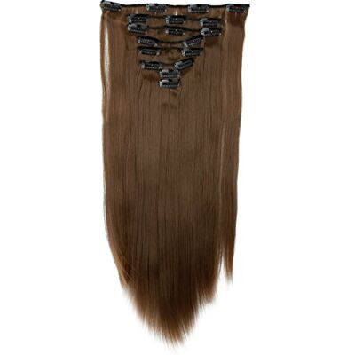 S-noilite Extension a Clip Cheveux Naturel Clip in Hair Extensions Tête Pleine 8 Bandes 18 Clips 66cm Tout Droit Brun clair S-noilite Extension a Clip Cheveux Naturel Clip in Hair Extensions Tête Pleine 8 Bandes 18 Clips 66cm Tout Droit Brun clair