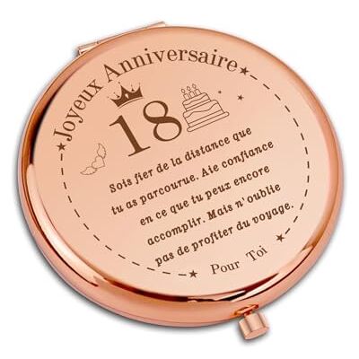 VivaJoy Cadeau 18 An Fille Miroir de Poche Élégant pour Anniversaire 18 Ans Fille, Cadeau Parfait VivaJoy Cadeau 18 An Fille Miroir de Poche Élégant pour Anniversaire 18 Ans Fille, Cadeau Parfait