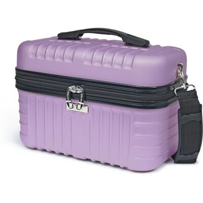 KINSTON Vanity Case Rigide à Bandoulière Trousse de Toilette Voyage Cosmétiques Rigide avec Poignet Organisateur de Voyage Boîte de Rangement Grande capacité Lavande KINSTON Vanity Case Rigide à Bandoulière Trousse de Toilette Voyage Cosmétiques Rigide avec Poignet Organisateur de Voyage Boîte de Rangement Grande capacité Lavande