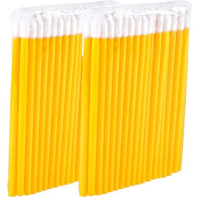P-Beauty Cosmetic Accessories Lot de 100 bâtonnets de nettoyage en microfibre Pour extensions de cils Pinceau à lèvres Non pelucheux Jaune P-Beauty Cosmetic Accessories Lot de 100 bâtonnets de nettoyage en microfibre Pour extensions de cils Pinceau à lèvres Non pelucheux Jaune