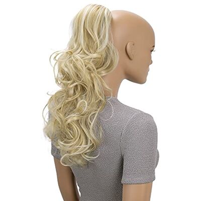 CAISHA Postiche 45 cm Extensions De Cheveux En Queue De Cheval Ondulé Fermeture Par Cordon Résistant à La Chaleur Mélange Blond Clair PH36 CAISHA Postiche 45 cm Extensions De Cheveux En Queue De Cheval Ondulé Fermeture Par Cordon Résistant à La Chaleur Mélange Blond Clair PH36