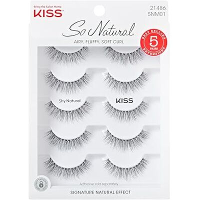 Kiss So Natural Lot de 5 paires de cils "Shy Natural" 8 mm-10 mm Volume naturel Kiss So Natural Lot de 5 paires de cils "Shy Natural" 8 mm-10 mm Volume naturel