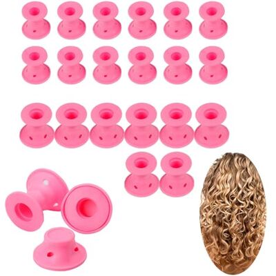 TRIXES Bigoudis sans chaleur en silicone 24 pcs – 12 grands, 12 petits Convient à tous types de cheveux – boucles sans chaleur faciles, effet cheveux de plage sirène pendant la nuit TRIXES Bigoudis sans chaleur en silicone 24 pcs – 12 grands, 12 petits Convient à tous types de cheveux – boucles sans chaleur faciles, effet cheveux de plage sirène pendant la nuit