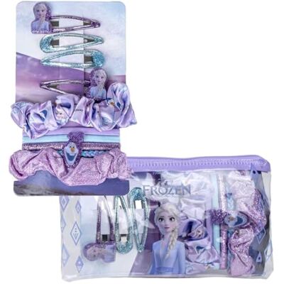 Disney La Reine des Neiges Anna et Elsa Lot de 10 élastiques à cheveux avec sac réutilisable Bleu Disney La Reine des Neiges Anna et Elsa Lot de 10 élastiques à cheveux avec sac réutilisable Bleu