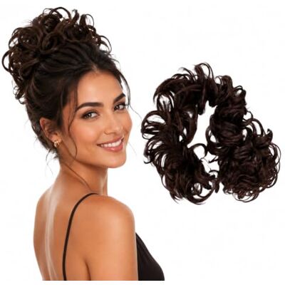 CAISHA XXL Postiche Choucho Avoir Les Cheveux Relevés Volumineux Bouclé Chignon Brun Foncé HW7 CAISHA XXL Postiche Choucho Avoir Les Cheveux Relevés Volumineux Bouclé Chignon Brun Foncé HW7