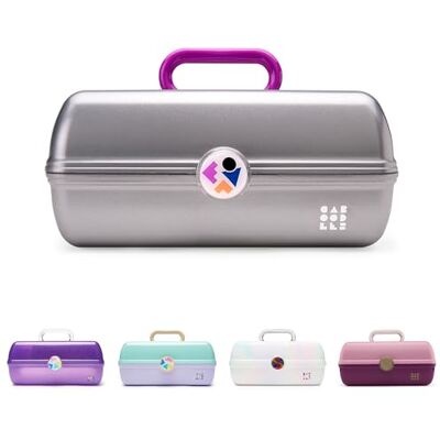 Caboodles Boîte de maquillage On-The-Go pour fille, opale blanche, boîte de rangement de maquillage en plastique rigide, miroir intégré, loquet sécurisé pour un voyage sûr, rangement spacieux pour de Caboodles Boîte de maquillage On-The-Go pour fille, opale blanche, boîte de rangement de maquillage en plastique rigide, miroir intégré, loquet sécurisé pour un voyage sûr, rangement spacieux pour de