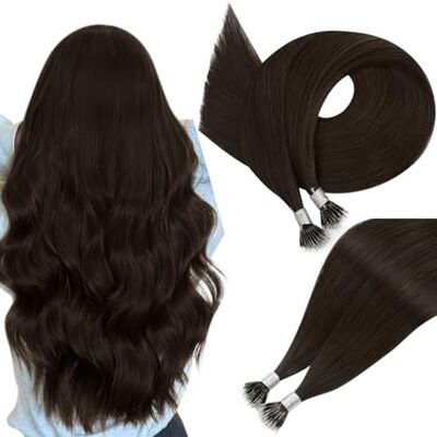 Easyouth Extensions de cheveux humains nano bruns Extensions de cheveux humains naturels pré-collées Brun foncé Extrémités épaisses 50,8 cm 50 g/50 mèches #2 Easyouth Extensions de cheveux humains nano bruns Extensions de cheveux humains naturels pré-collées Brun foncé Extrémités épaisses 50,8 cm 50 g/50 mèches #2