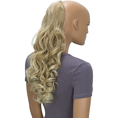 CAISHA 50cm Postiche Natte Queue De Cheval Extensions Avec 2 Bandes De Cheveux Bouclés Mélange Blond Clair HC12-1 CAISHA 50cm Postiche Natte Queue De Cheval Extensions Avec 2 Bandes De Cheveux Bouclés Mélange Blond Clair HC12-1