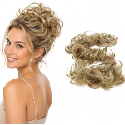 CAISHA XXL Postiche Choucho Avoir Les Cheveux Relevés Volumineux Bouclé Chignon Mélange Blond HW33 CAISHA XXL Postiche Choucho Avoir Les Cheveux Relevés Volumineux Bouclé Chignon Mélange Blond HW33