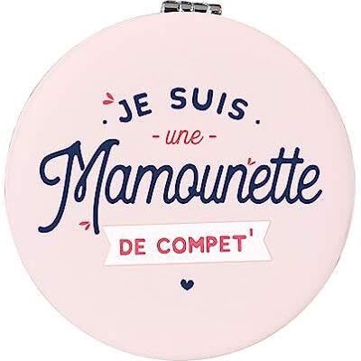 Manahia Miroir mamounette Pochette cadeau 100% coton offerte Je suis une mamounette de compet' cadeau maman, miroir maman, fête des mères, miroir de poche Manahia Miroir mamounette Pochette cadeau 100% coton offerte Je suis une mamounette de compet' cadeau maman, miroir maman, fête des mères, miroir de poche