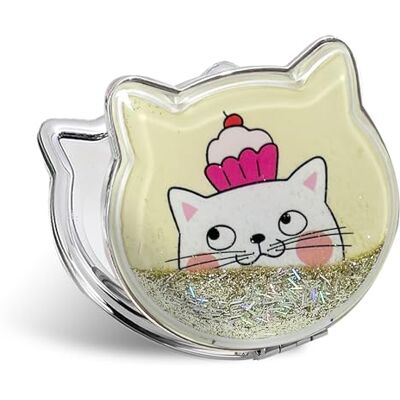 Fixleren Miroir de poche chat Pliable Mini miroir de maquillage double face Compact pour maquillage, camping, voyage 7 x 7,5 cm (vert) Fixleren Miroir de poche chat Pliable Mini miroir de maquillage double face Compact pour maquillage, camping, voyage 7 x 7,5 cm (vert)