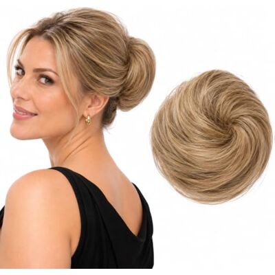 CAISHA Chignon Postiche Natte Hepburn-Bun Choucho Avoir Les Cheveux Relevés Blond Naturel DC15 CAISHA Chignon Postiche Natte Hepburn-Bun Choucho Avoir Les Cheveux Relevés Blond Naturel DC15