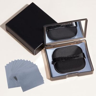 RYHHH Lot de 200 feuilles de papier buvard absorbant l'huile pour le visage, pour peau grasse, avec étui miroir et houppette. RYHHH Lot de 200 feuilles de papier buvard absorbant l'huile pour le visage, pour peau grasse, avec étui miroir et houppette.