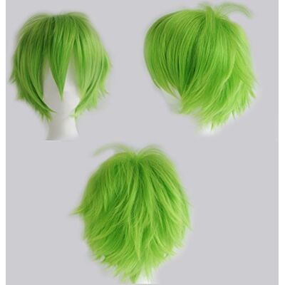 S-noilite 30cm Anime Cosplay Cheveux Bouclés Queue Pleine Perruques Perruque Courte Femmes Hommes Perruque Wig Costume fête Halloween Vert S-noilite 30cm Anime Cosplay Cheveux Bouclés Queue Pleine Perruques Perruque Courte Femmes Hommes Perruque Wig Costume fête Halloween Vert